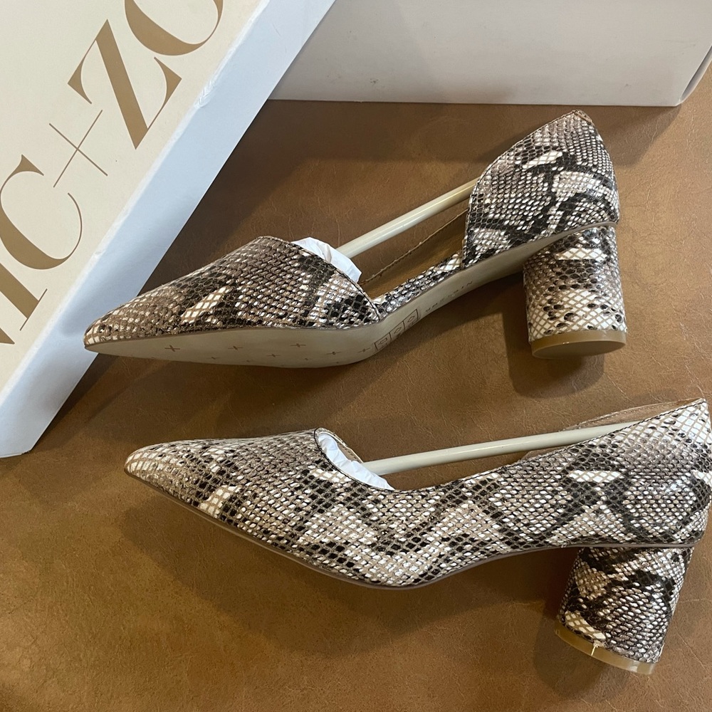 Nic+Zoe Carmela D’Orsay Snakeskin Pump Heel Sz7.5